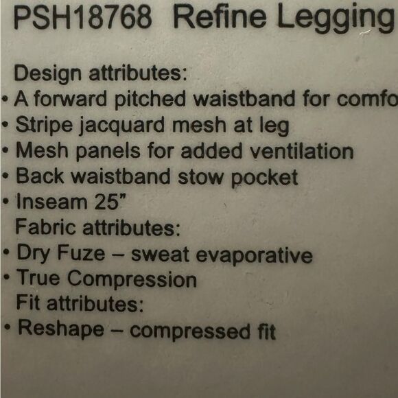 Shape size 3x leggings. Moisture wicking . Stretch/ tighter fit more movement. - Picture 6 of 6